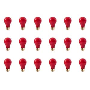 40-Watt A19 Ceramic Red Dimmable Incandescent Light Bulb (18-Pack)