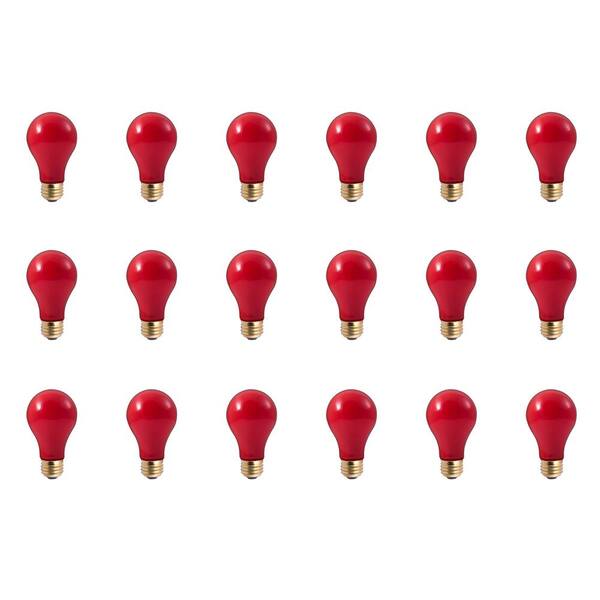 Bulbrite 40-Watt A19 Ceramic Red Dimmable Incandescent Light Bulb (18-Pack)