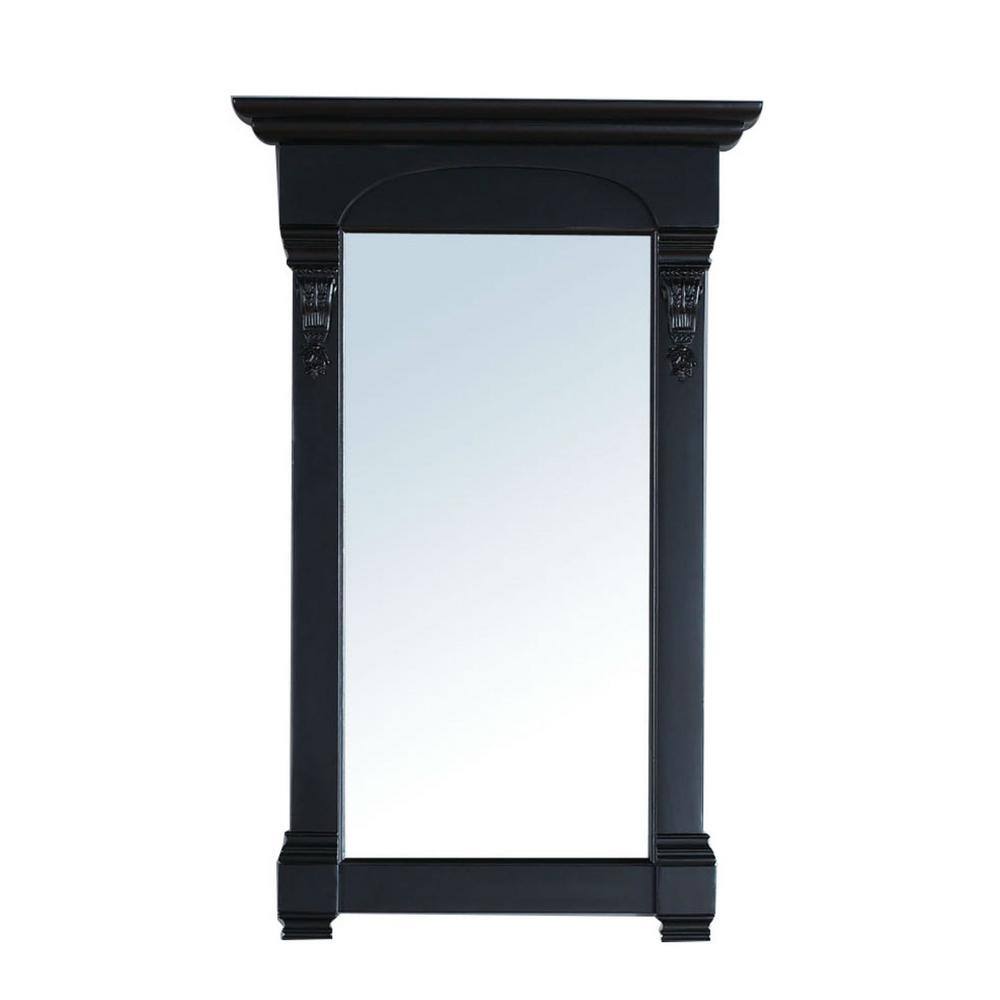 Antique Black Rectangular Wood Framed Mirror