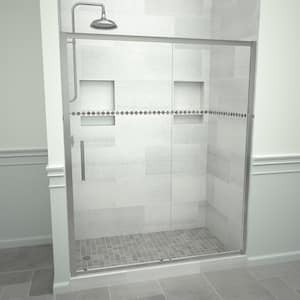 Redi Slide 5000 59 in. W x 76 in. H Framed Sliding Shower Door in Polished Chrome with Handle and Clear Glass