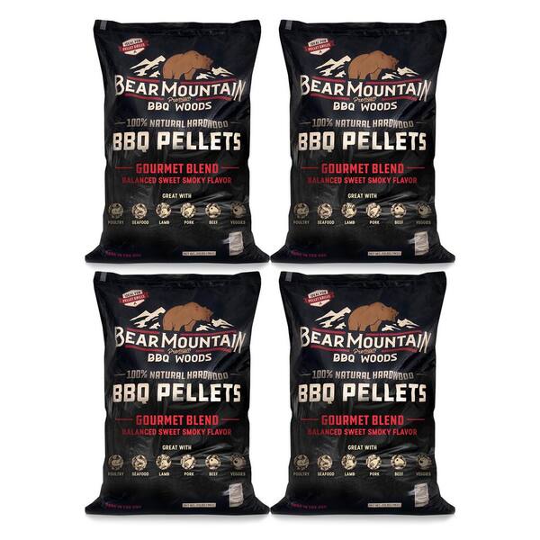 BEAR MOUNTAIN PREMIUM BBQ WOODS 20 lbs. Natural Hardwood Gourmet Blend Smoker Pellets (4-Pack)