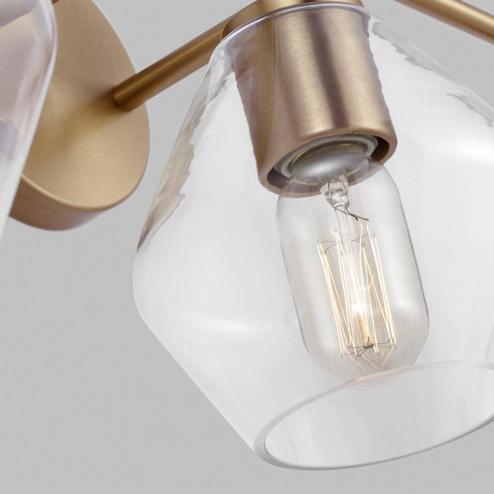 Jett 26" Satin Brass and Clear Glass Vanity Light