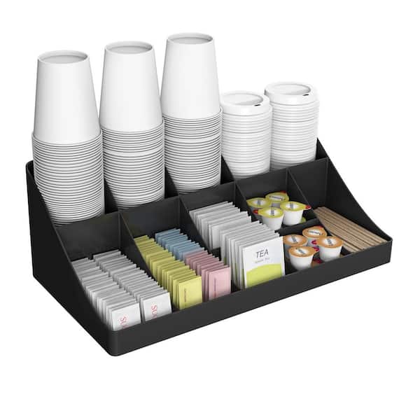Mind Reader 6 Compartment Upright Breakroom Coffee Condiment And Cup  Storage Organizer : Target