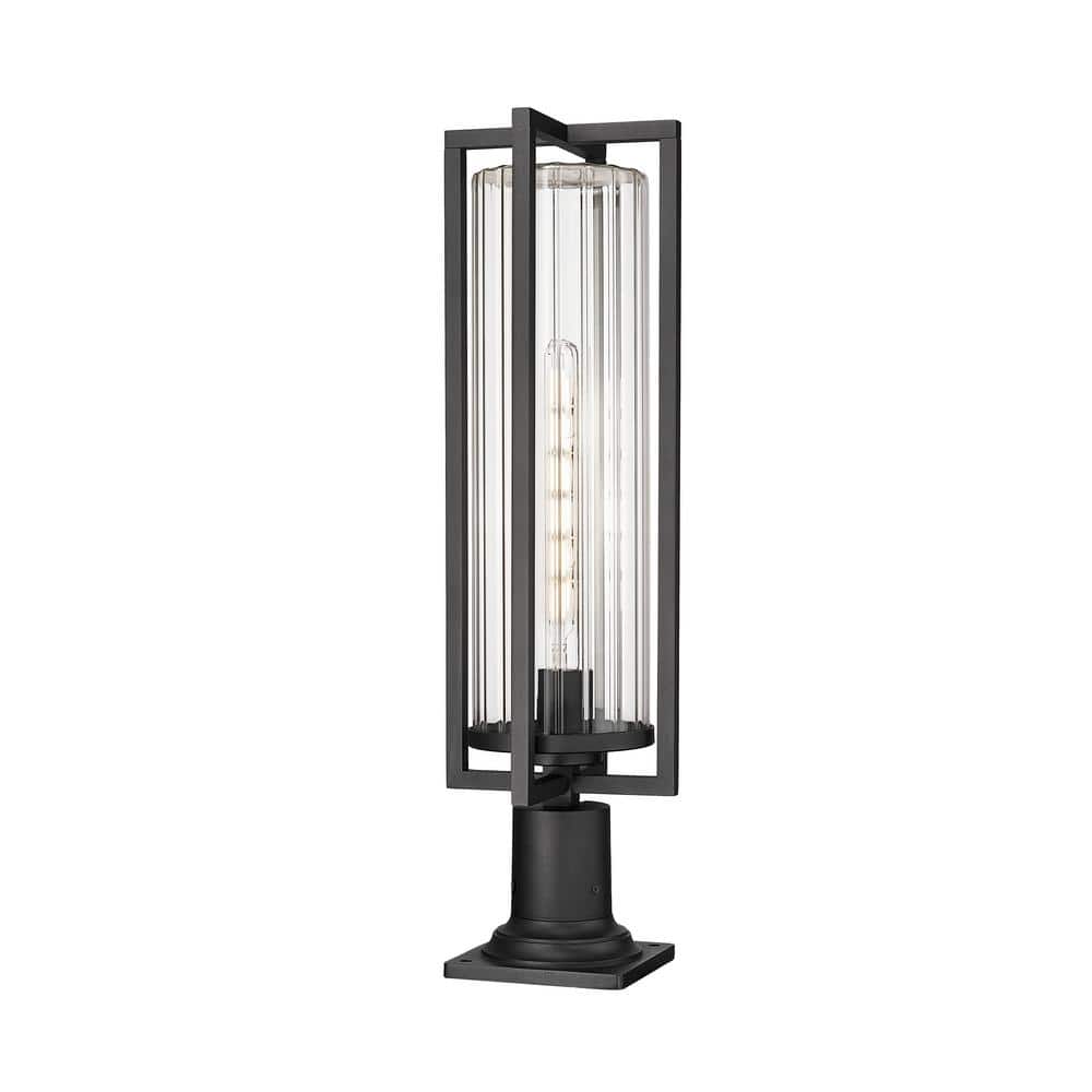 Aura 27.75 in. 1-Light Black Aluminum Hardwired Outdoor Marine Grade Pier M