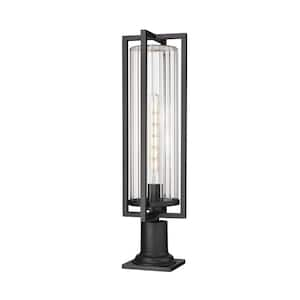 Aura 27.75 in. 1-Light Black Aluminum Hardwired Outdoor Marine Grade Pier Mount-Light with no bulbs included