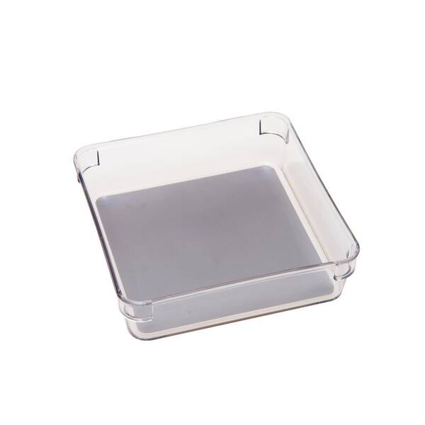 Simplify 4 Pack Small Square Clear Drawer Organizer 3.74 Wide 3.78 Length  in Clear 