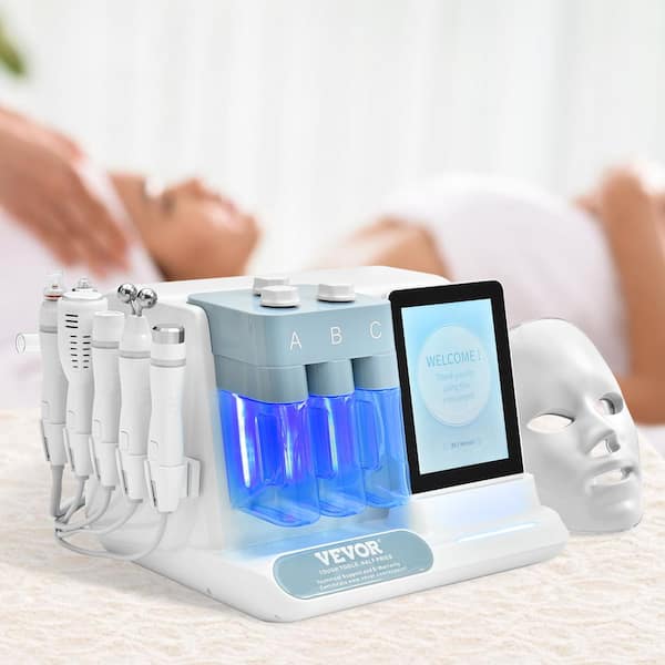 8 in. 1 Hydrogen Oxygen Facial Machine, Hydro Facial Cleansing Machine with 8 in. LCD Screen, Microcurrent Probe for Spa