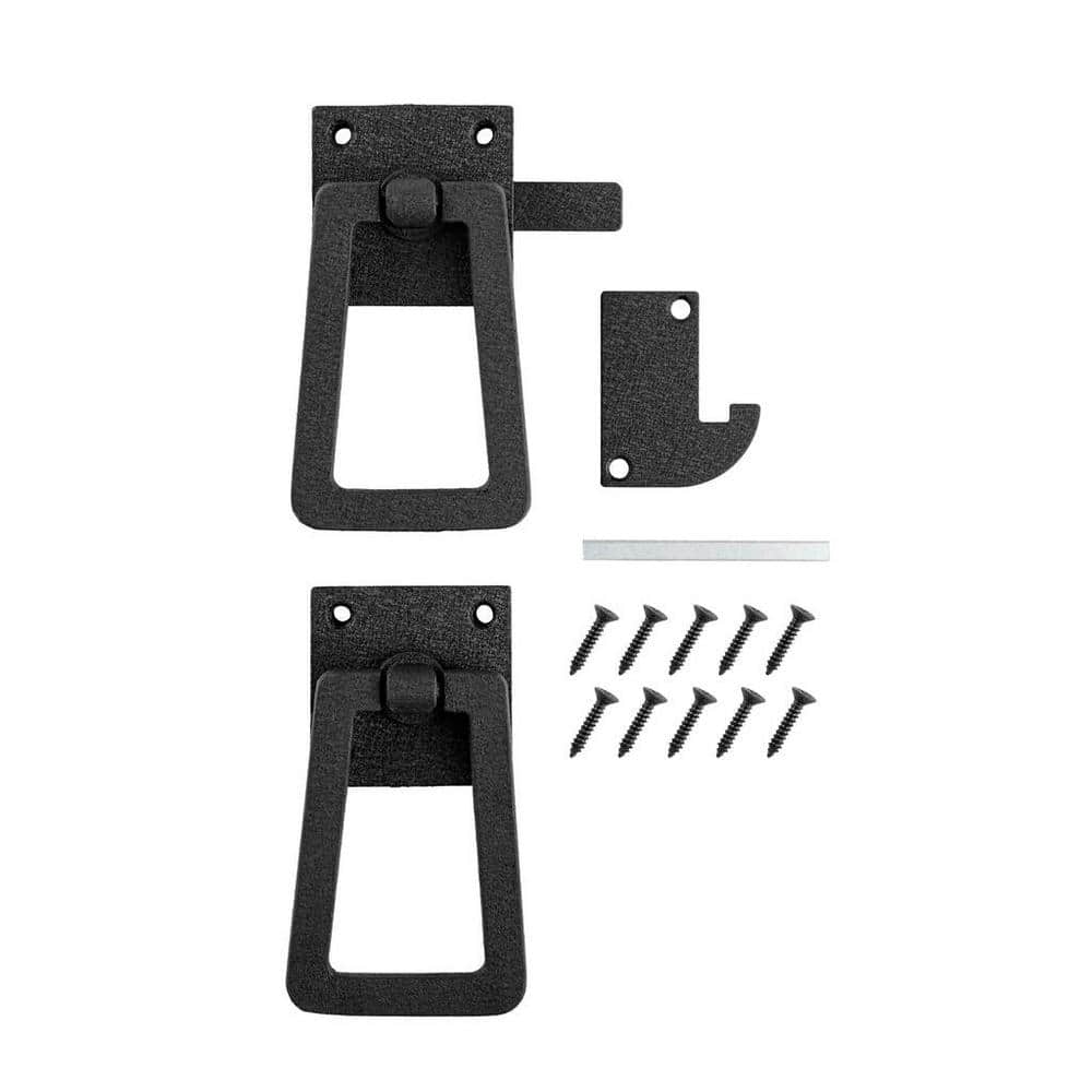 Slate Grey Modern Ring Latch with Rust Defender