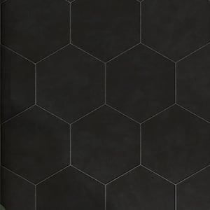 Honeycomb Hexagon 9 in. x 10 in. Black Matte Porcelain Tile (12.06 sq. ft./Case)