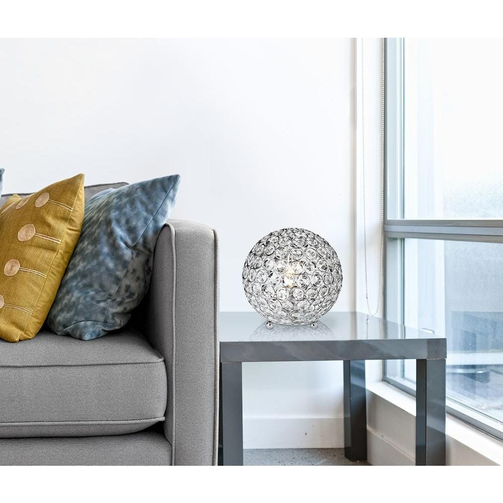 Chrome Crystal Ball Sequin Table Lamp for Kids Nursery