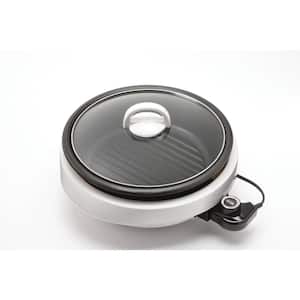 Super Pot 3-in-1 10 in. White Indoor Grill with Lid