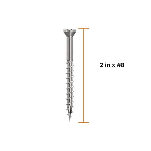 2 in. #8 316 Stainless Steel Premium Star Drive Trim Screws (350-Count)