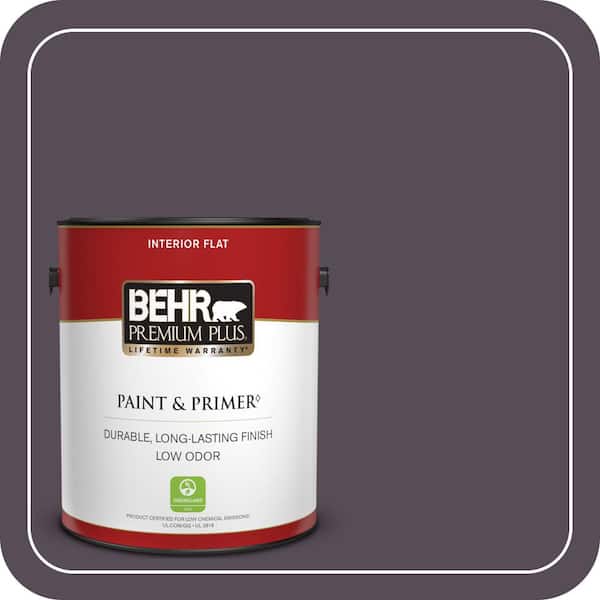 BEHR PREMIUM PLUS 1 gal. #670F-7 Blackberry Wine Flat Low Odor Interior Paint & Primer