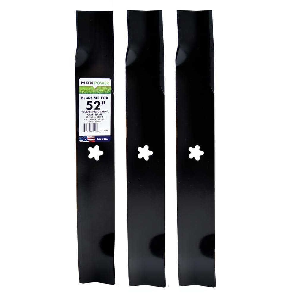 2106✨ MaxPower 3-Blade Set for 52 in. Cut Craftsman, Husqvarna, Poulan