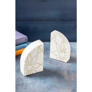 Enchant White Marble Bookends (Set of 2)