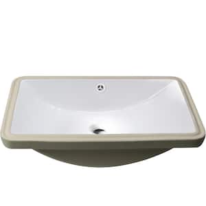 18 in. Small Undermount Porcelain Bathroom Sink in White