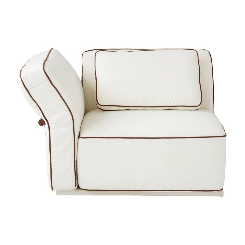 Modular Oversized 129 in. 5-piece Wide Seat Fabric Sectional Sofa with Removable Cover, Ottoman in Beige for Living Room