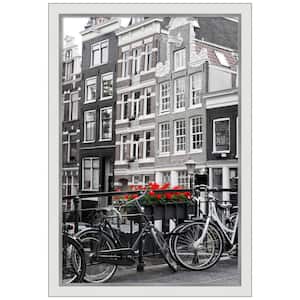 Eva White Silver Narrow Picture Frame Opening Size 24 x 36 in.