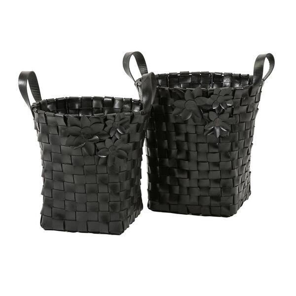 IMAX Black Recycled Tire Basket (Set of 2)