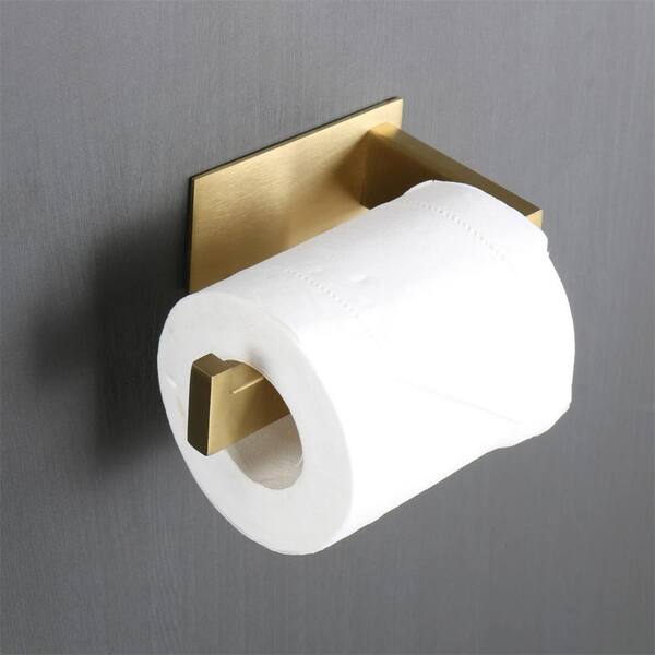 Brushed Gold Stainless Steel Toilet Paper Holder Wall Hook Towel