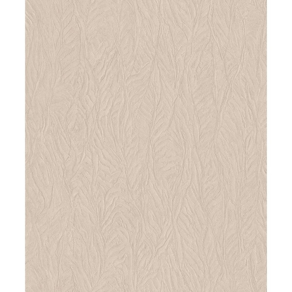 Unbranded Ambiance Off-White Metallic Textured Leaf Emboss Vinyl Non-Pasted Wallpaper Roll (Covers 57.75 sq. ft.)