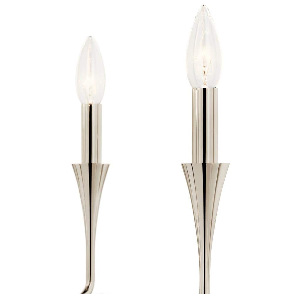 Polished Nickel 5-Light Modern Chandelier with Tapered Accents