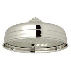 1-Spray 8 in. Single Wall Mount Fixed Rain Shower Head in Polished Nickel