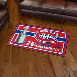 Montreal Canadiens Red Dynasty 3 ft. x 5 ft. Plush Area Rug