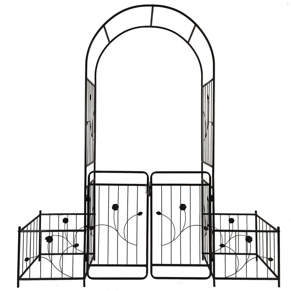 86.6 in. x 19.7 in. Metal Garden Arch with Gate Arbor Outdoor in Black price history on PriceWatchPro