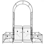 Outsunny Black 85 in. x 19 in. Metal Garden Arbor with Gate for ...