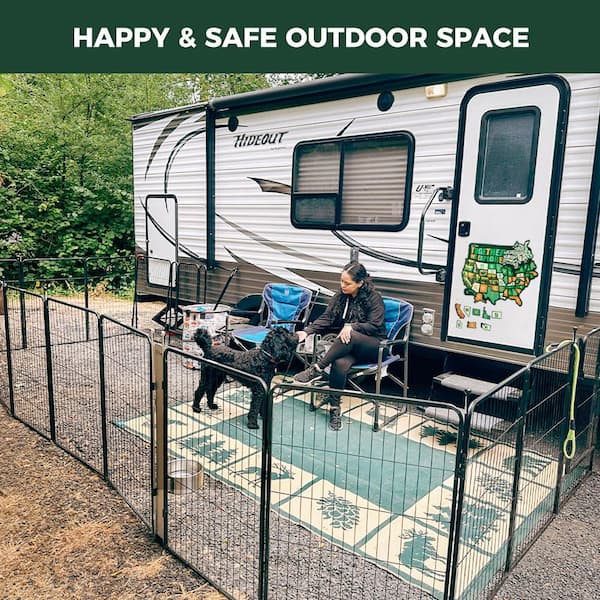 N/A 32 16 Panels Instant Dog Playpen Portable Pet Fence for