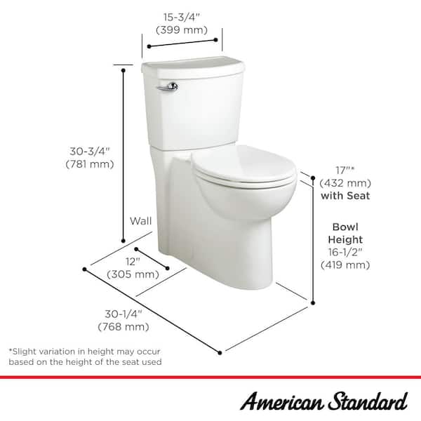 Cadet 3-Flo Wise 2-Piece 1.28 GPF Single Flush Elongated Toilet in White