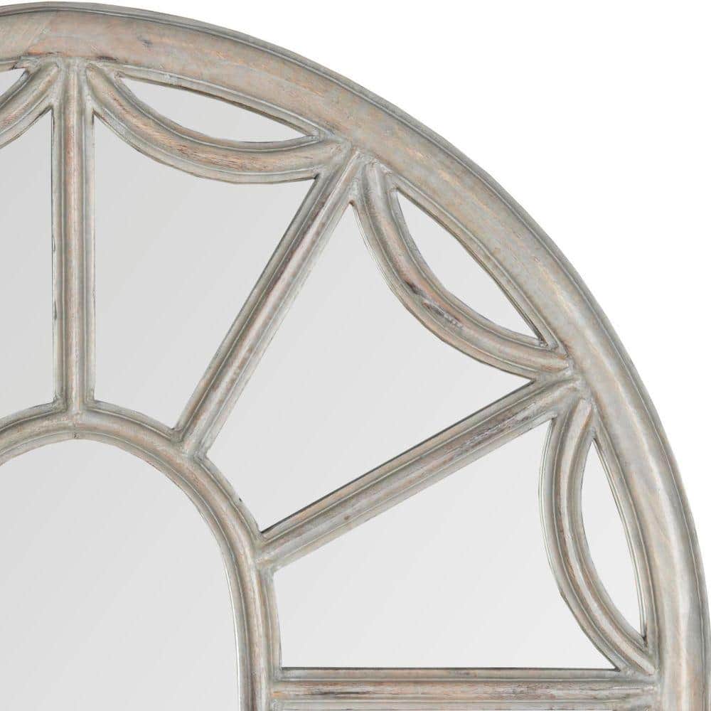Gray Mango Wood Palladian Arch Wall Mirror
