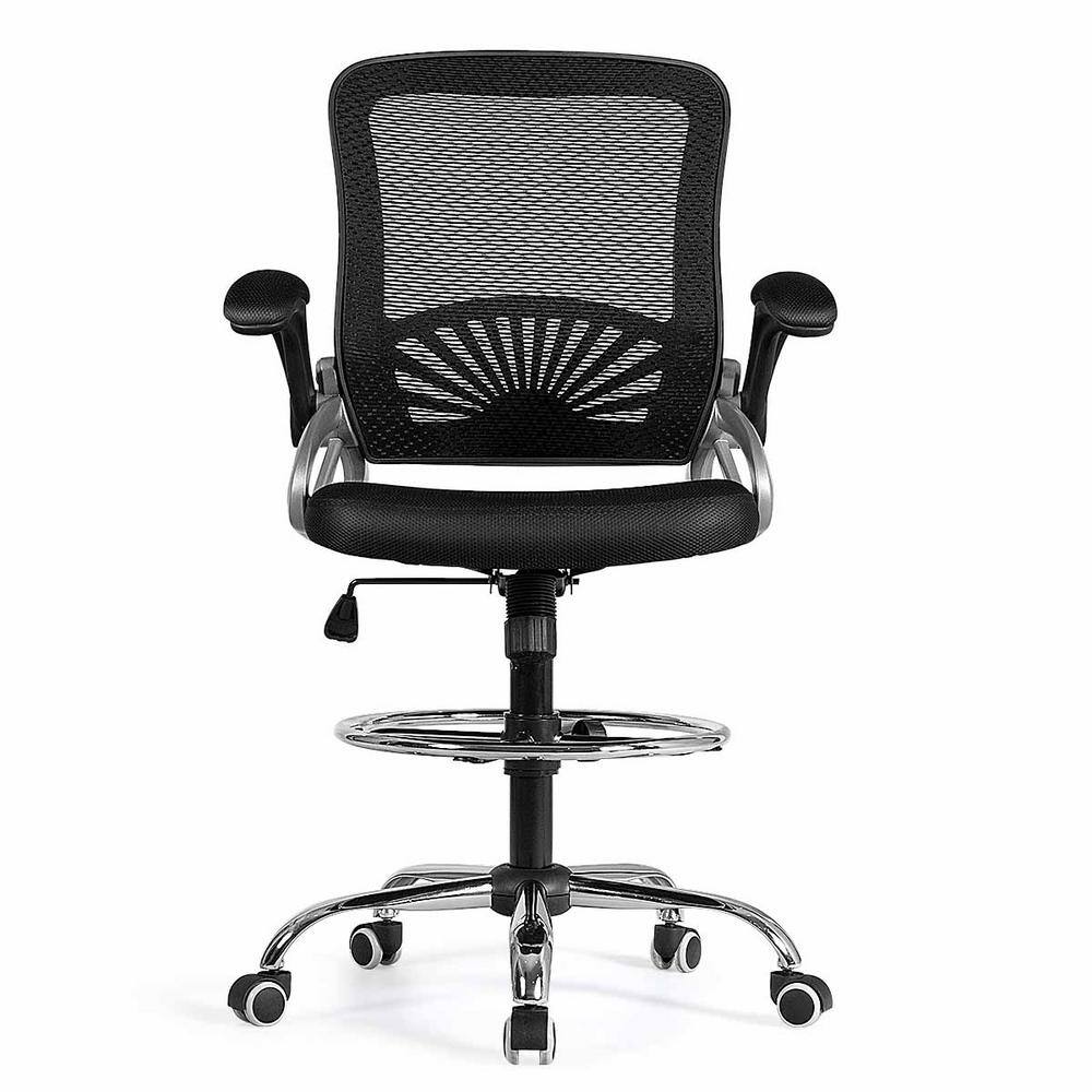 Mid-Back Mesh Office Drafting Chair W/Adjustable Arms Ergonomic Swivel Executive 