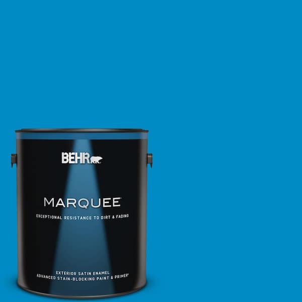 BEHR MARQUEE 1 gal. #MQ4-57 Celebration Blue Satin Enamel Exterior Paint &  Primer 945301 - The Home Depot