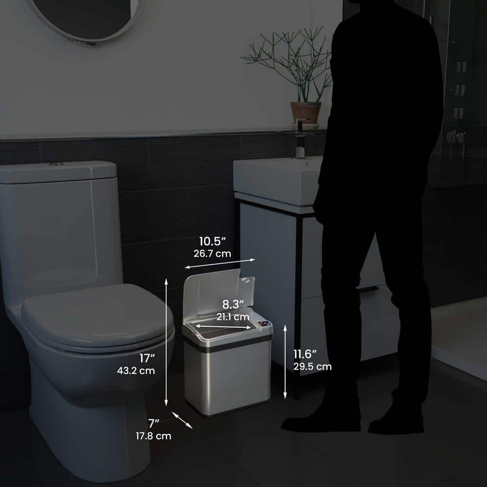 2.5 Gallon Stainless Steel Touchless Sensor Trash Can
