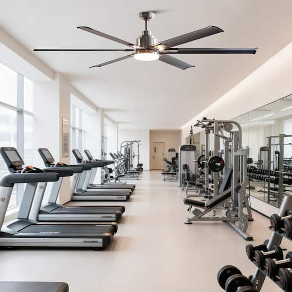 72 in. Modern Integrated LED Brushed Chrome Ceiling Fan with Light and Remote Control