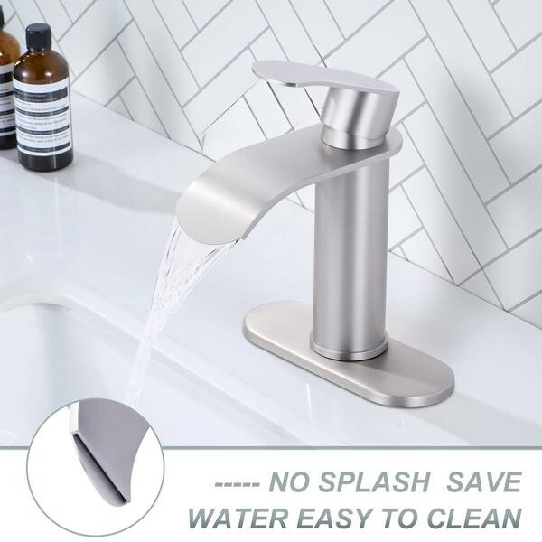 ALEASHA Single Handle Deck Mounted Waterfall Bathroom Faucet with