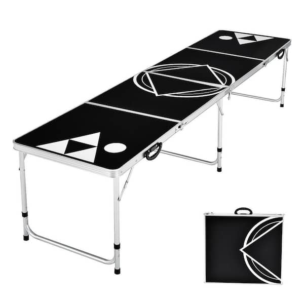 Gymax 8 Ft Beer Pong Table Portable, What Is The Standard Size Of A Beer Pong Table