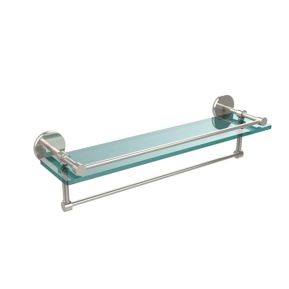 Allied Brass 22 in. L x in. H x in. W Gallery Clear Glass Bathroom Shelf  with Towel Bar in Polished Nickel P1000-1TB/22-GAL-PNI The Home Depot