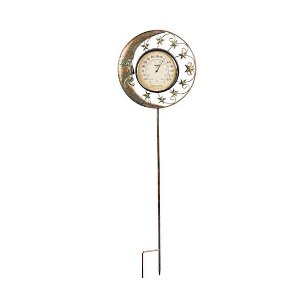 Evergreen Sky of Stars 36 in. Bronze Thermometer Garden Stake