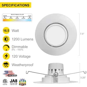 6 in. White Adjustable Retrofit IC Rated Integrated LED Remodel 5 CCT Recessed Housing Dimmable Light (16-Pack)