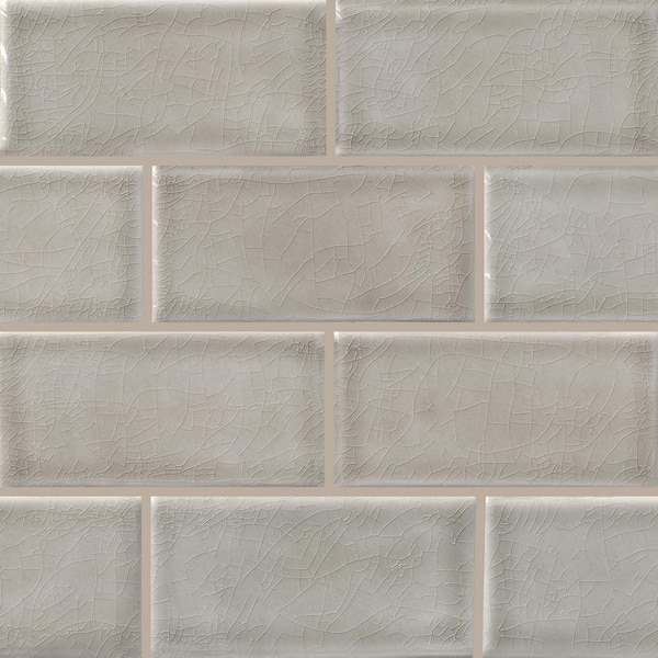 MSI Dove Gray 3 in. x 6 in. Glossy Ceramic Subway Wall Tile (1 sq. ft./Case)