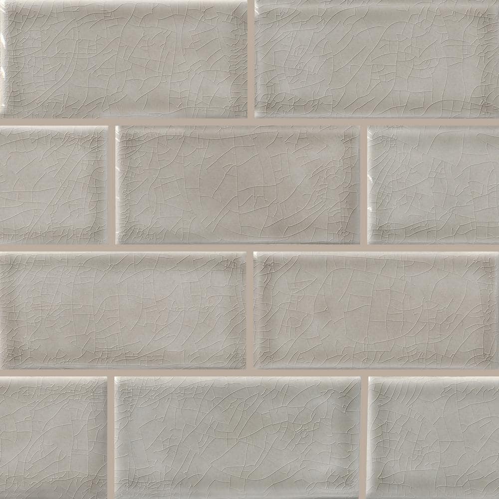 Dove Gray Handcrafted 3 in. x 6 in. Glossy Ceramic Wall Tile Sample (0.12 sq. ft.) price history on PriceWatchPro
