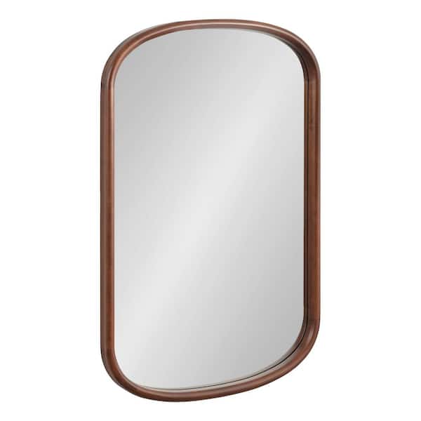 Kate and Laurel Talma 24.00 in. W x 36.00 in. H Walnut Brown Capsule MidCentury Framed Decorative Wall Mirror
