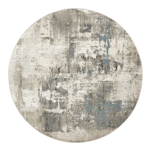 Serengeti Multi-Colored 6 ft. Round Abstract Area Rug