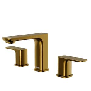 Venda Widespread 2-Handle Three Hole Bathroom Faucet with Matching Pop-Up Drain in Gold