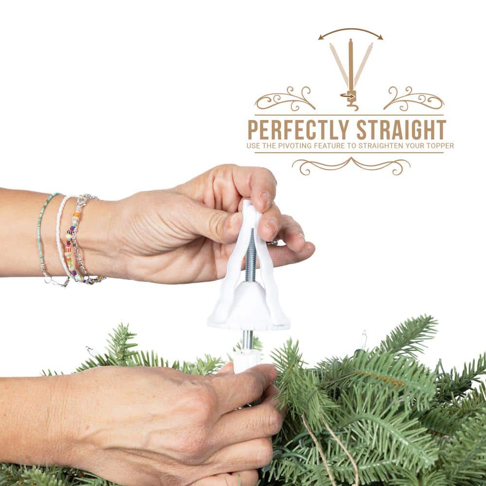 White Plastic Twist-On Christmas Tree Topper Holder