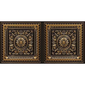 La Scala Antique Gold 2 ft. x 4 ft. PVC Glue-up or Lay-in Faux Tin Ceiling Tile (80 sq. ft./case)