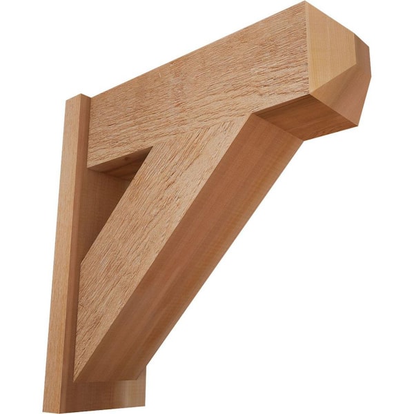 Ekena Millwork 8 in. x 24 in. x 24 in. Traditional Craftsman Rough Sawn Western Red Cedar Outlooker